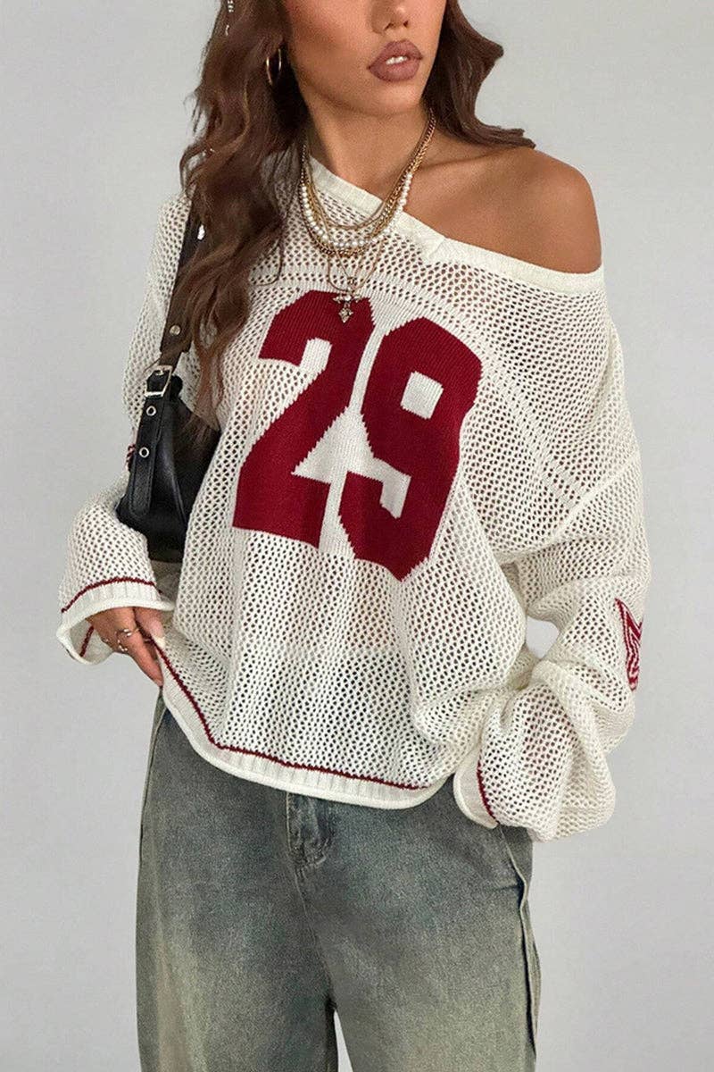 Mccolin - Wholesale Knit Sweater - Women's - Cropped Number Knit Sweater4