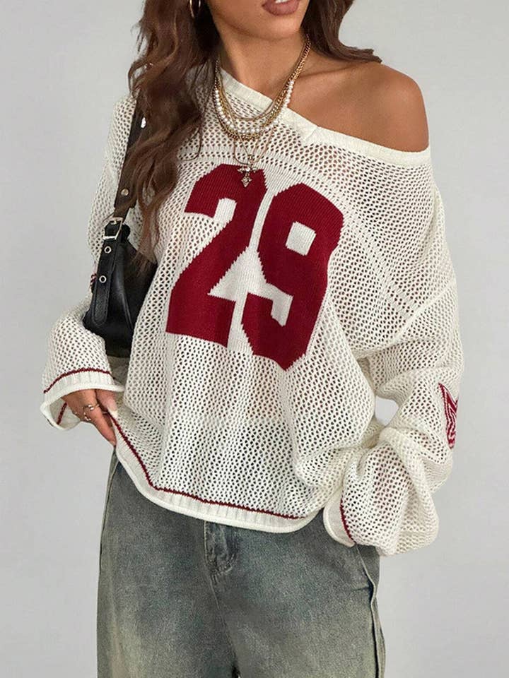 Mccolin - Wholesale Knit Sweater - Women's - Cropped Number Knit Sweater4