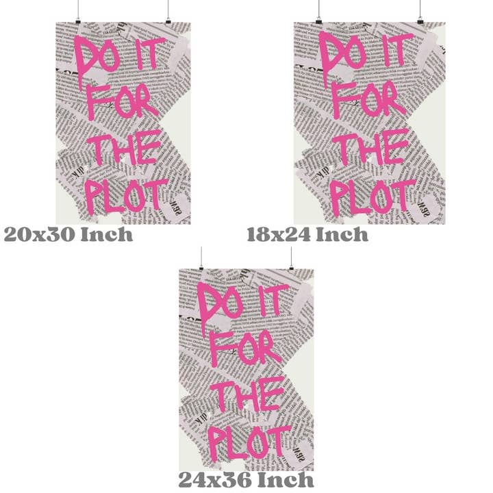 CLM Creative Studio - Wholesale Art Print - Do It For The Plot Retro Newspaper Pastel Wall Art Prints