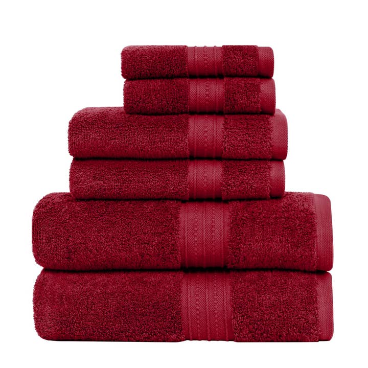 Feather & Stitch New York - Wholesale Towel Set - 100% Cotton 6-Piece Quick Dry Bath Towel Set