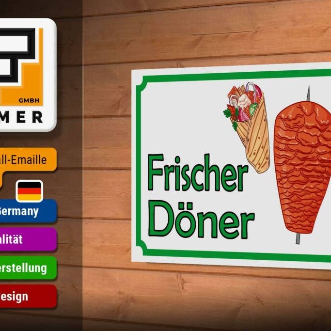 Femer - Wholesale Sign - Wooden sign notice 18x12 cm fresh doner restaurant decoration sign wooden sign2