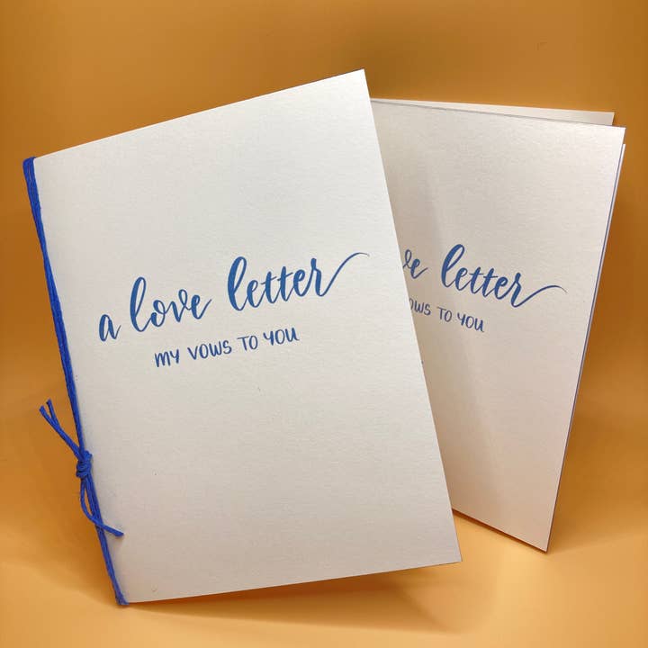 Wedding Vow Books, A Love Letter, Set of 2 for wholesale by EAM Art Shop