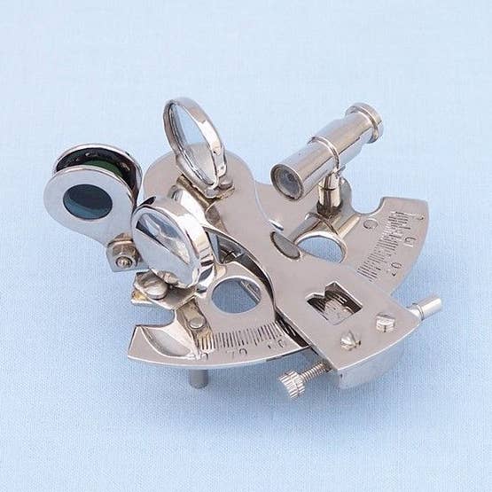 Chromen decoratieve sextant presse-papier 3" voor wholesale door Hampton Nautical