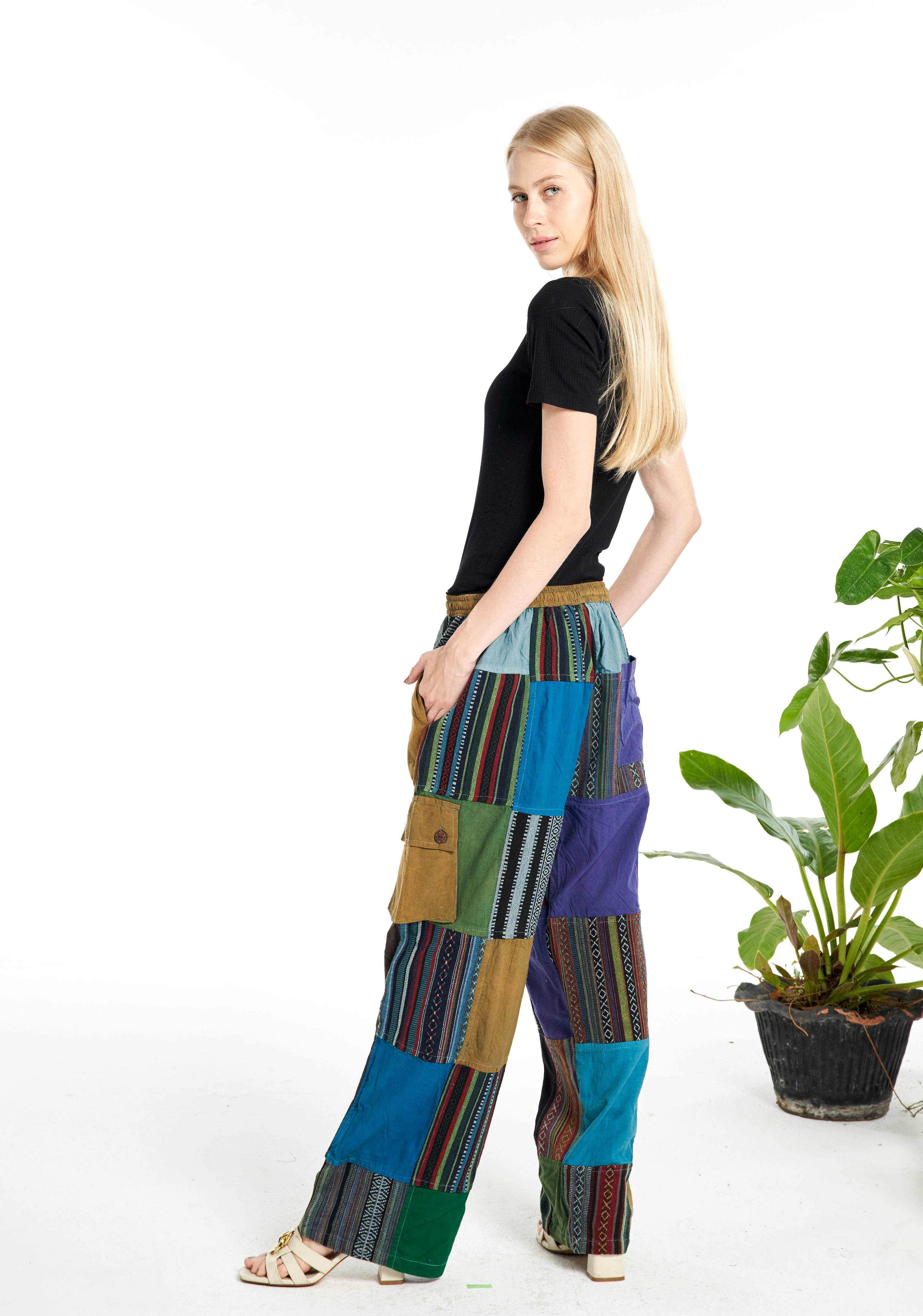 Kathmandu Imports – wholesale Pants – Women's – Striped Cotton Pants (KT-1454)1