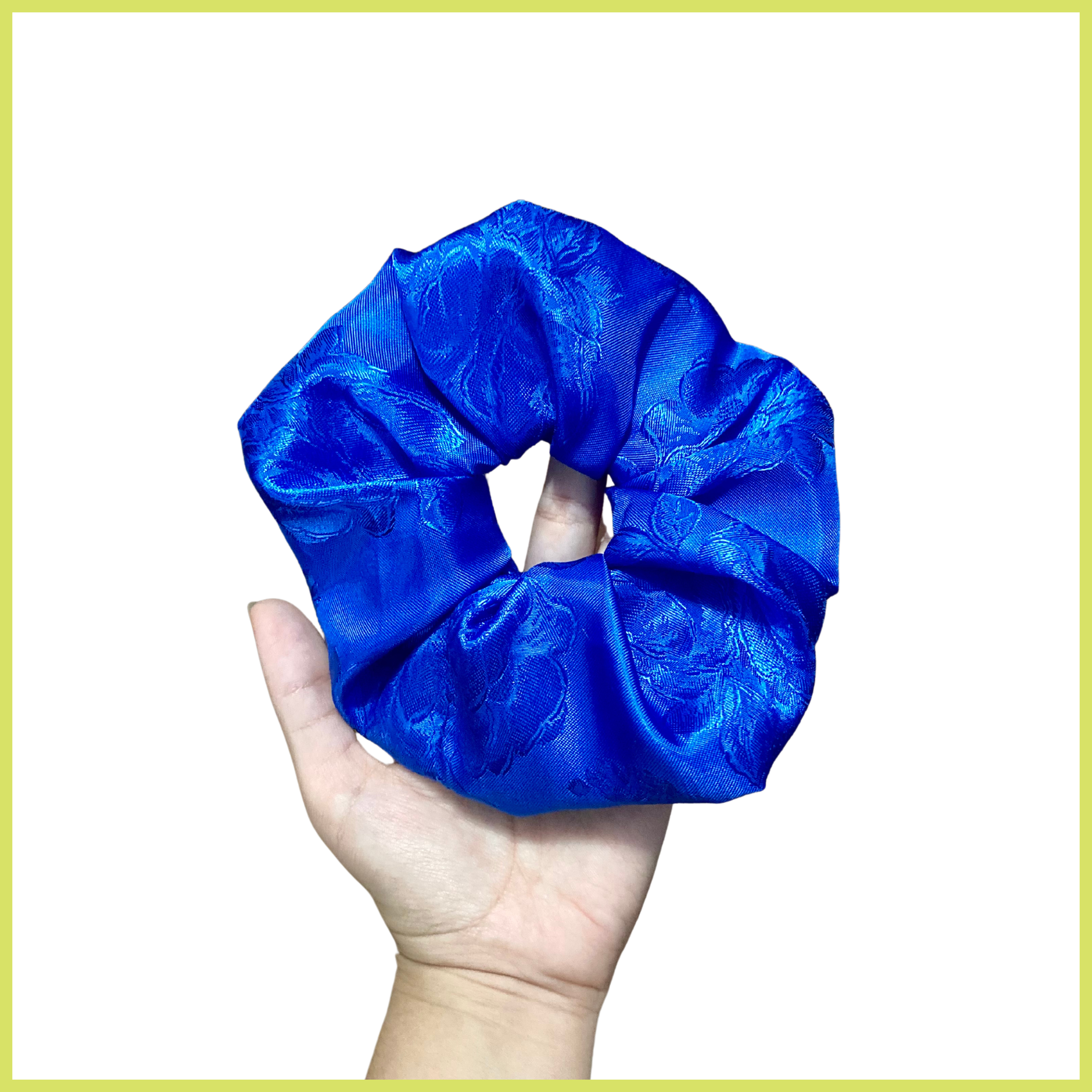 Trash Bandit NYC - Wholesale Scrunchie - Women's - Blue Floral Brocade Scrunchie1