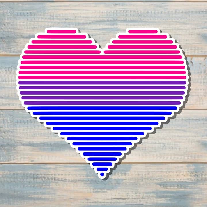 Bisexual Heart Sticker |Sticker or Magnet for wholesale by Handmade by Marlayna