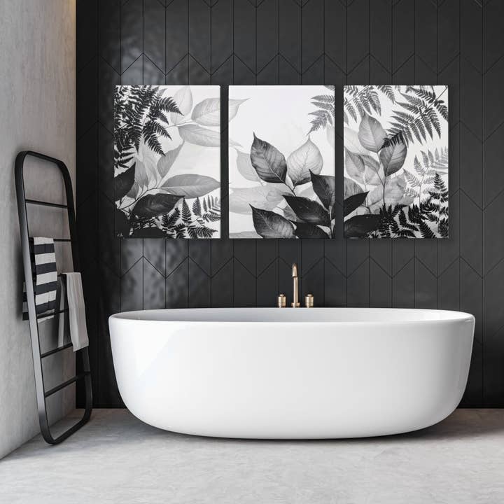 Badeværelsesvæg Plakater | Sæt med 3 Botaniske Vægkunst Plakater for engroshandel hos About Wall Art