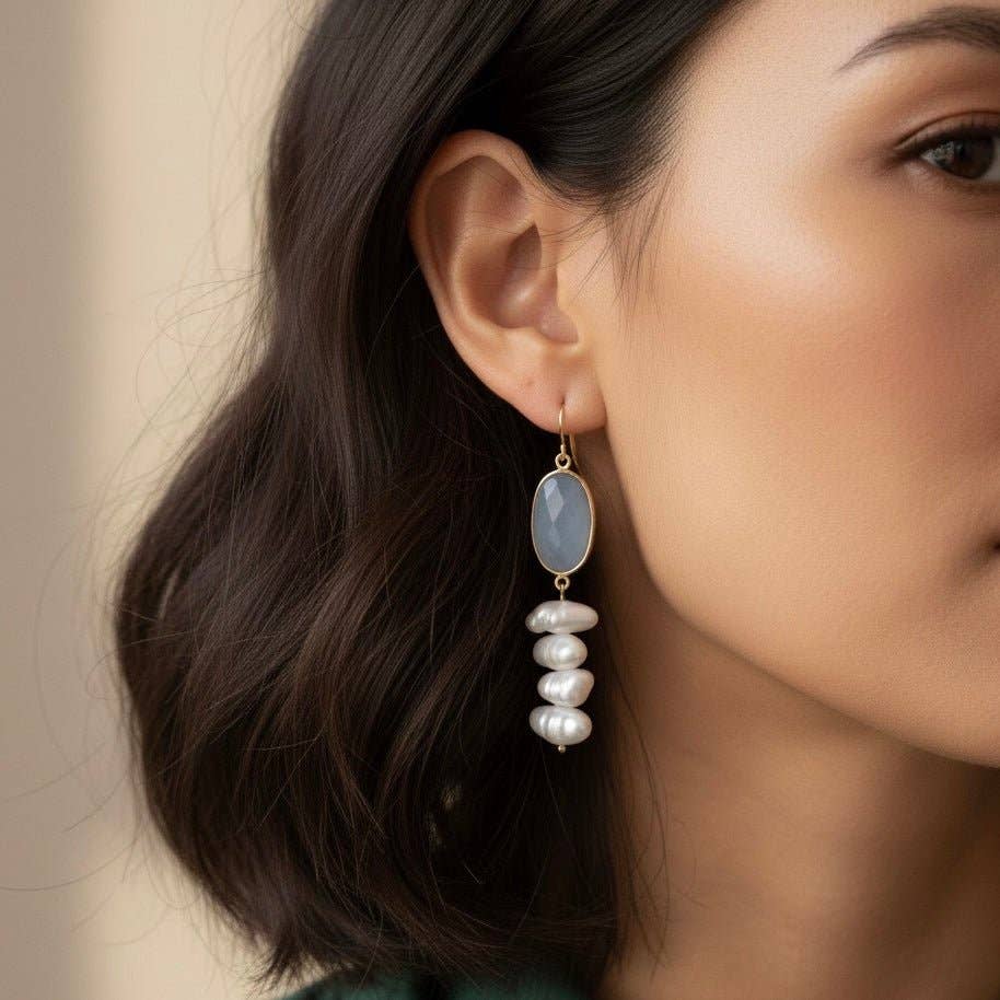 DUESTELLE ITALIA - Wholesale Dangle Earrings - Nyra - Handmade Earrings with Baroque Pearls0