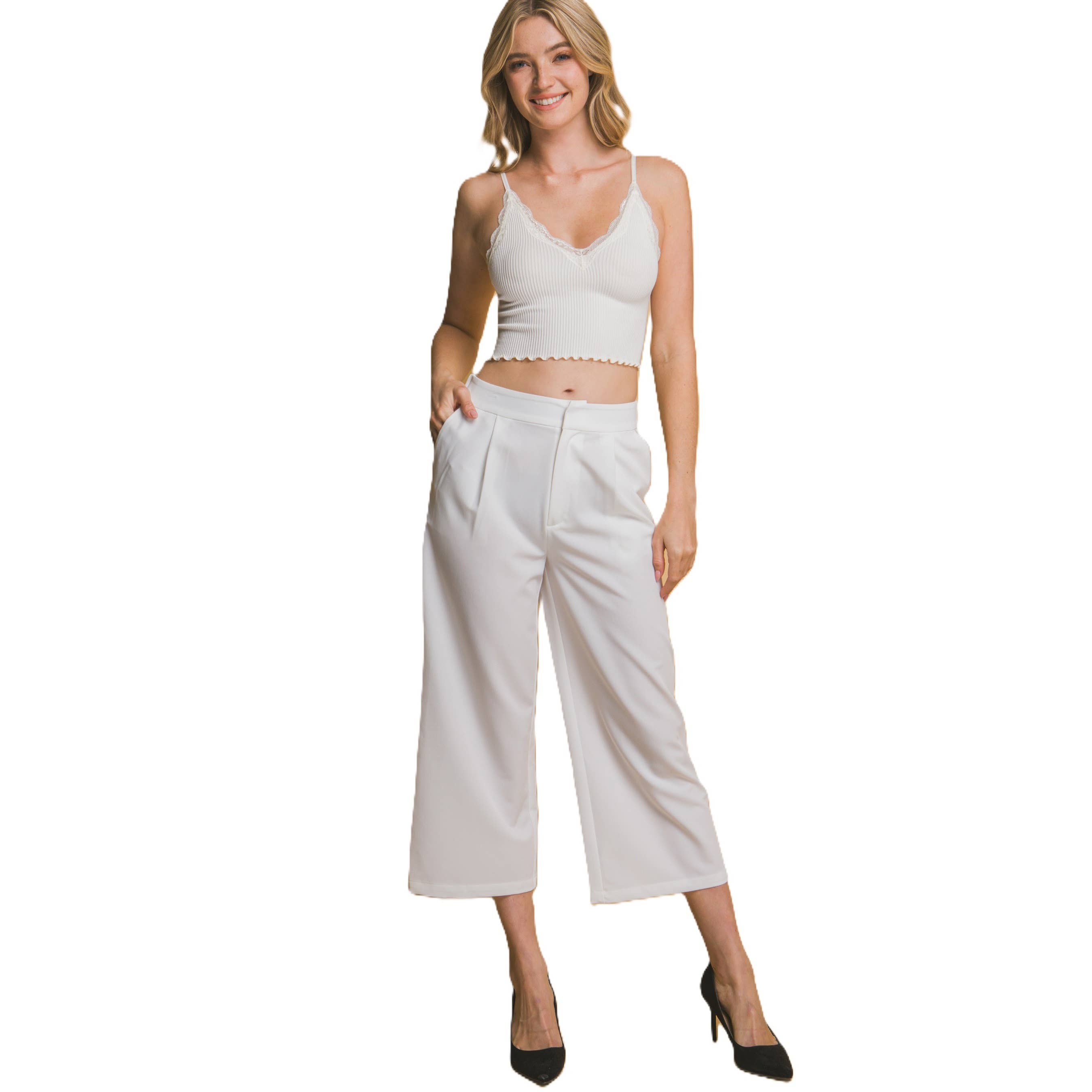 Apolline – wholesale Byxor - Dam – Breda byxor med veck och resårmidja6