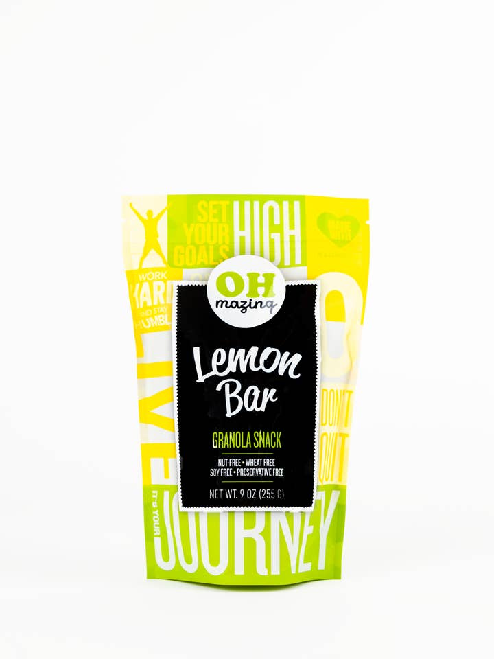 9oz Lemon Bar Granola Snack, Nut-free for wholesale by Oh Mazing Granola