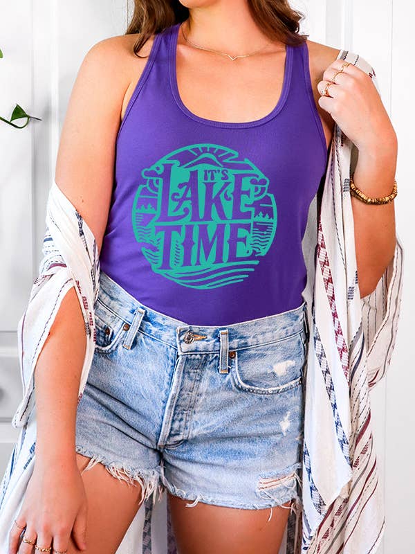 Summer Clothing Green Lake Time Circle Tank Top 908224 for wholesale by Cali Boutique Wholesale