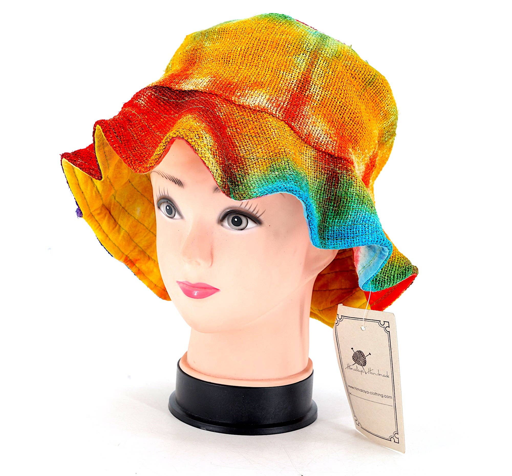 Himalaya Handmade - Vente Bob – femme - Chapeau bohème hippie tie-dye fait main à 100% chanvre4