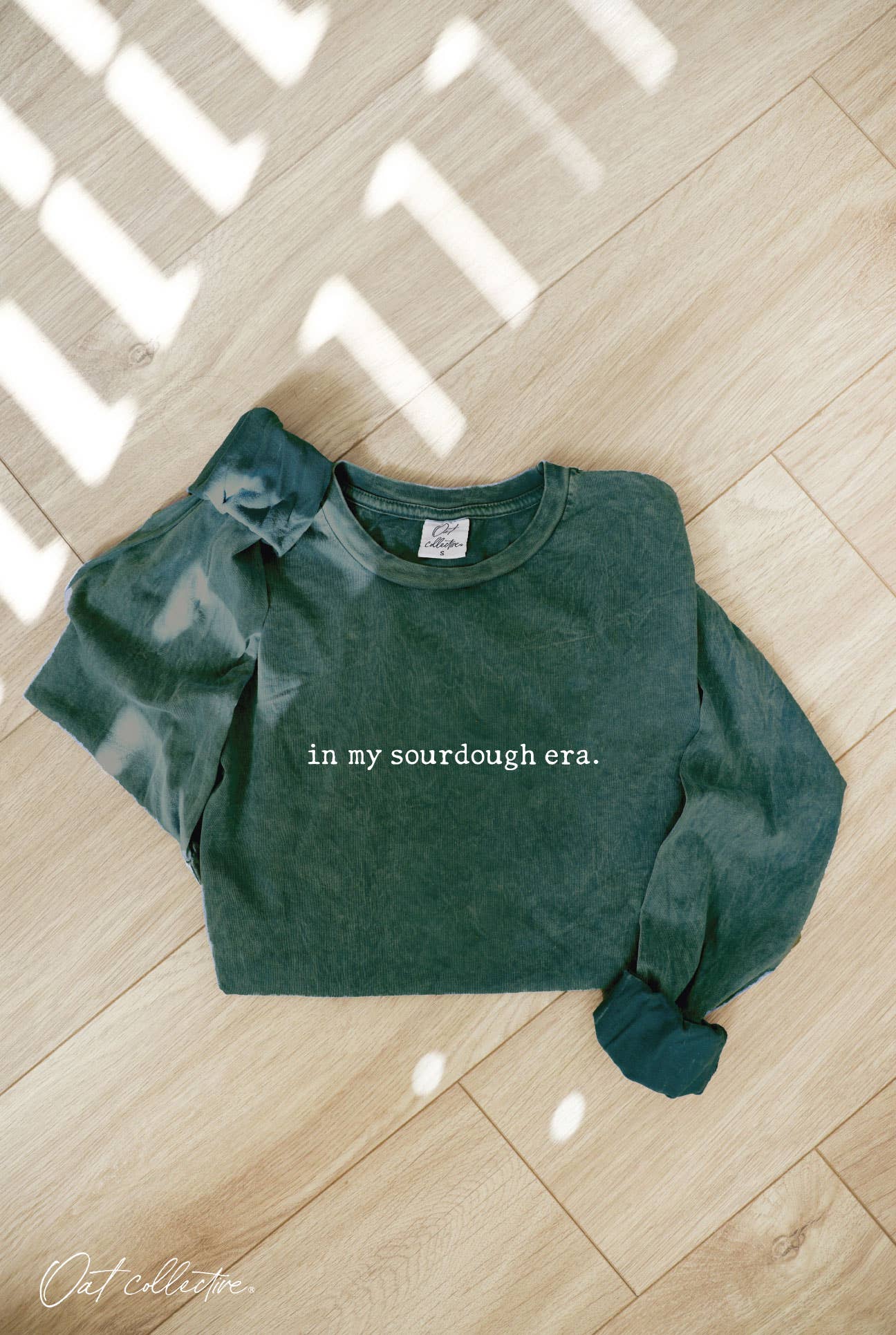 OAT COLLECTIVE - Wholesale Screen Printed T-Shirt - Women's - IN MY SOURDOUGH ERA. Mineral Washed Long Sleeve Graphic Top4