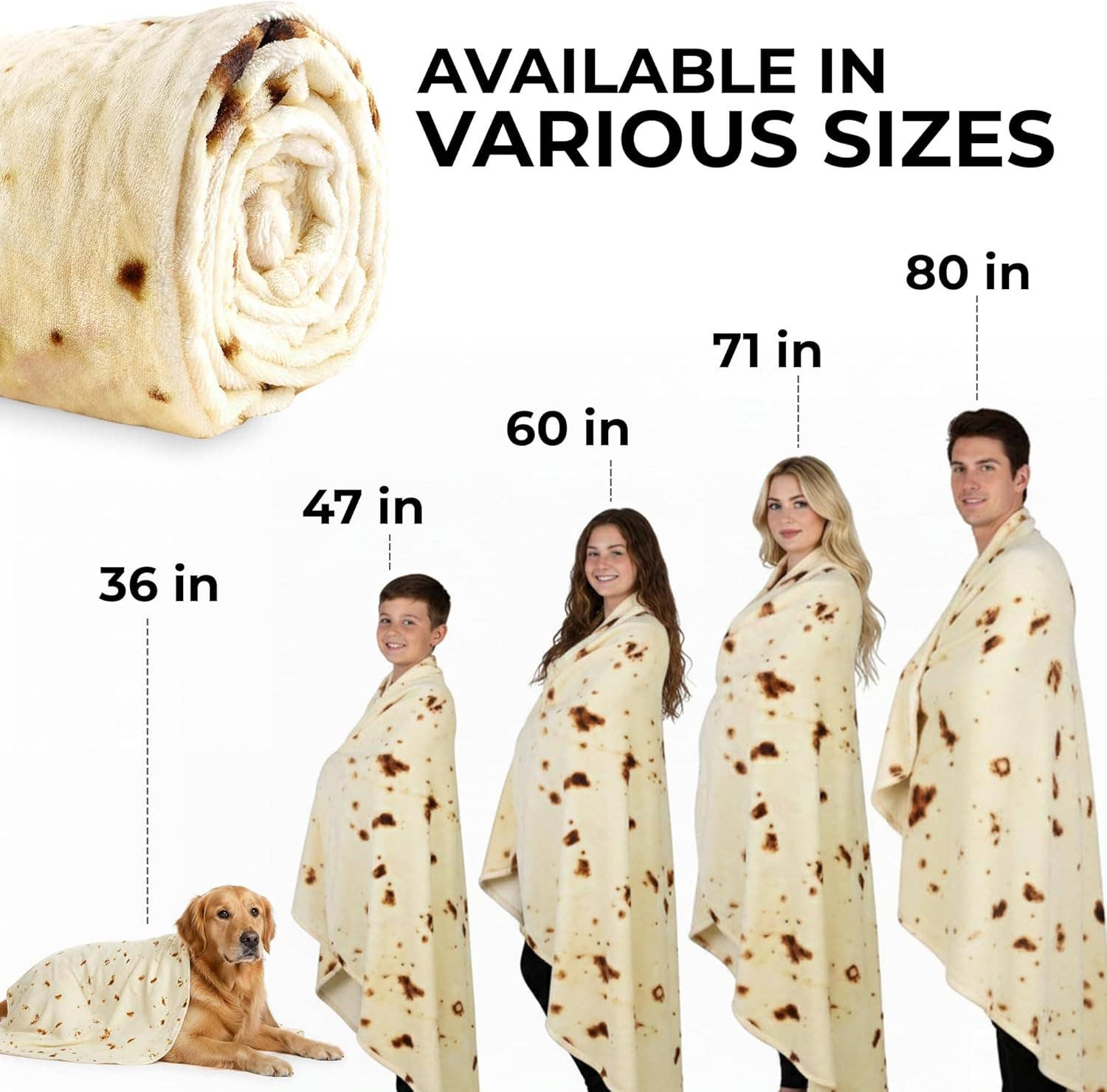 Zulay Kitchen - Wholesale Throw Blanket - Tortilla Blanket With Tinfoil/Drawstring Bag Packaging2