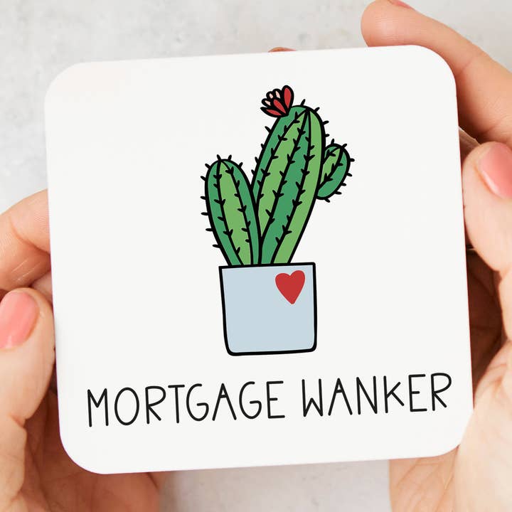 Mortgage Wanker/s Coaster, New Home Gift, Sarcastic Rude for wholesale by Pretty Little Personalised