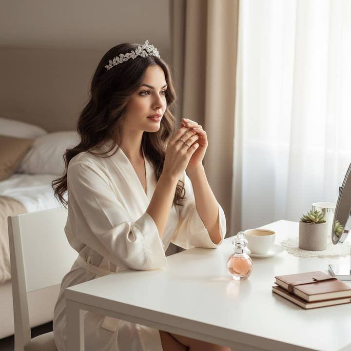 Athena Bridal Jewellery - Wholesale Tiara - Women's - ATHENA COLLECTION - DAINTY VINE TIARA - AHB184 SILVER