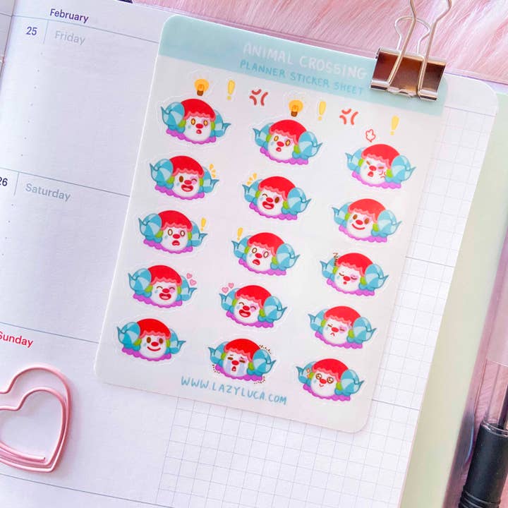 Cute Animals Planner Sticker Sheet - Pietro for wholesale by Lazy Luca