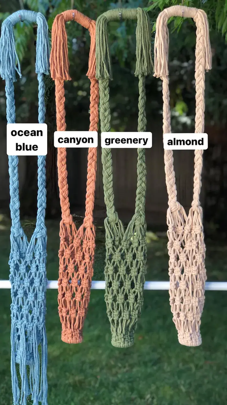 Macrame by Deidre – wholesale Flaskräcke/-hållare – Handgjord makramé vattenflaskhållare för storlekar upp till 40 oz2