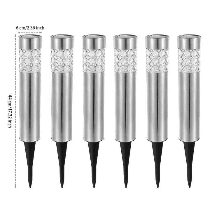 Silver 6 Pack Outdoor Solar Light IP44 Waterproof RGB Garden Lamp Landscape Lawn Décor Light for wholesale on Faire1