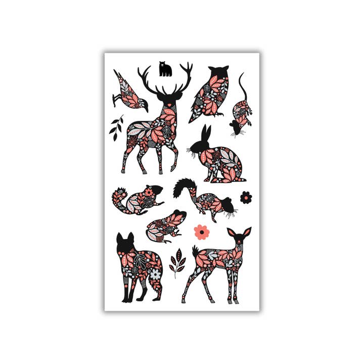 Floral Silhouettes for wholesale by Four Bears Sticker Club