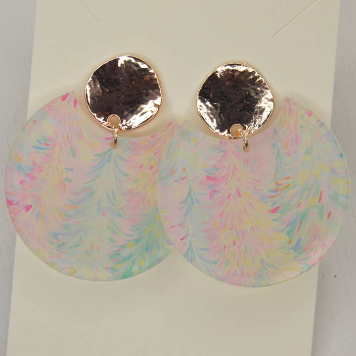 The Adorned Fox – wholesale Dangle earrings – Preppy Whimsical Christmas Tree Holiday Earrings, Acrylic2