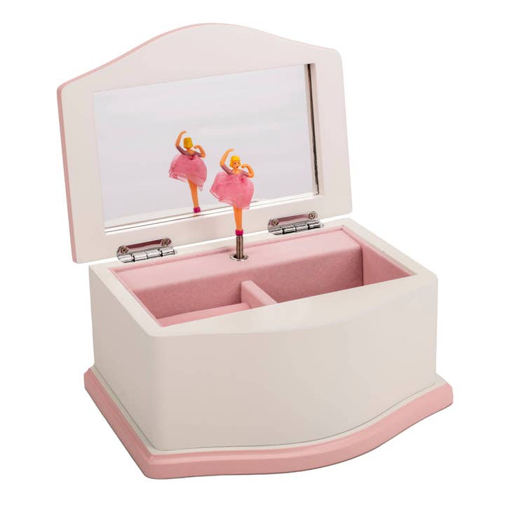 Ballerina Vit/Rosa 7,5x5,4 MDF/Sammet Musikaliskt Smyckeskrin för wholesale av Cottage Garden