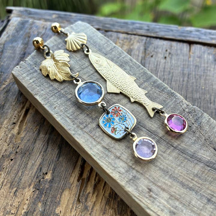 Poor Sparrow - Wholesale Dangle Earrings - Nature Study Number 2 Vintage Charm Dangles5