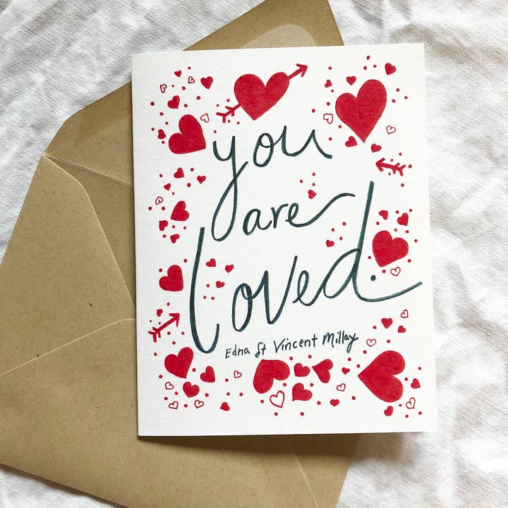Edna St Vincent Millay Valentine's Card for wholesale by She Said It.