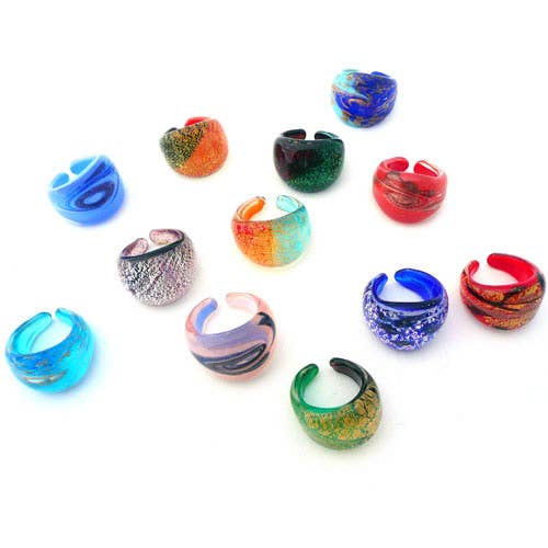 Chunky Murano Glass Finger Ring for wholesale by Alice Sturzinger LLC