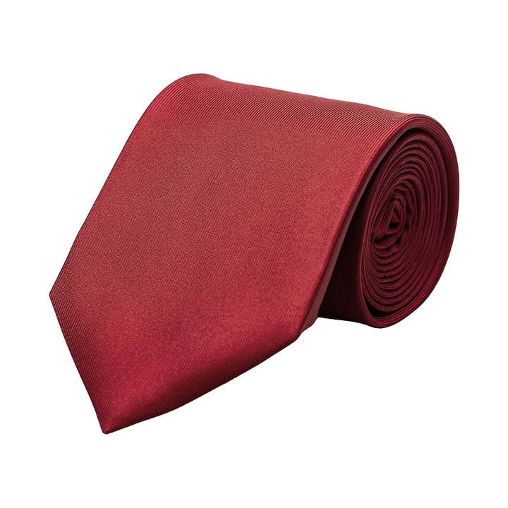 RUMI - Wholesale Necktie - Men's - Handmade Luxury Plain Silk Tie - Burgundy3