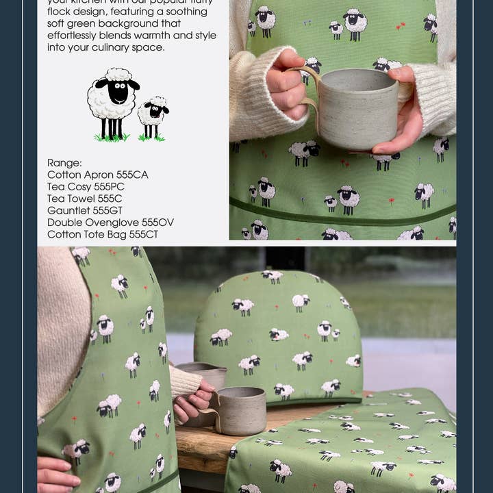 Samuel Lamont and Sons - Wholesale Oven Mitt/Pot Holder - Fluffy Flock Green Double Oven Glove