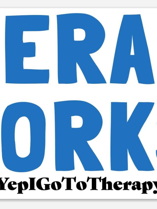 Therapy Works - Sticker,Bumper Sticker for wholesale by Yep, I Go To Therapy