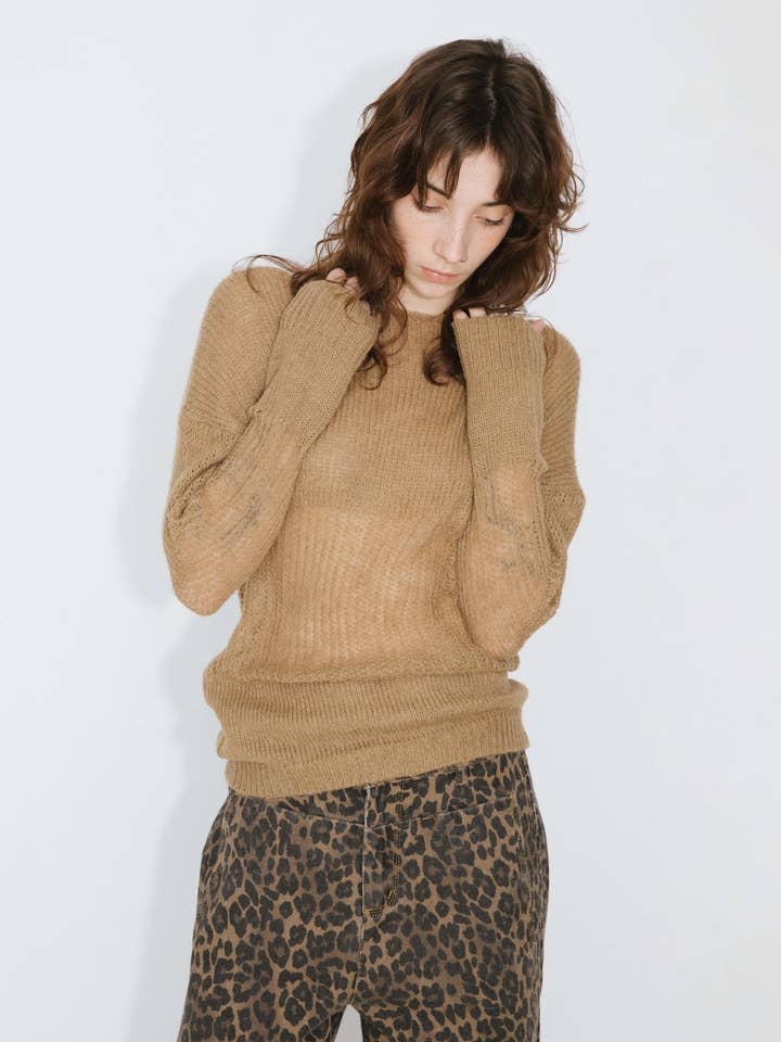 CUBIC - Vendita all'ingrosso Maglione tricot - Donna - Maglione a maniche lunghe con scollo asimmetrico e effetto sovrapposto10