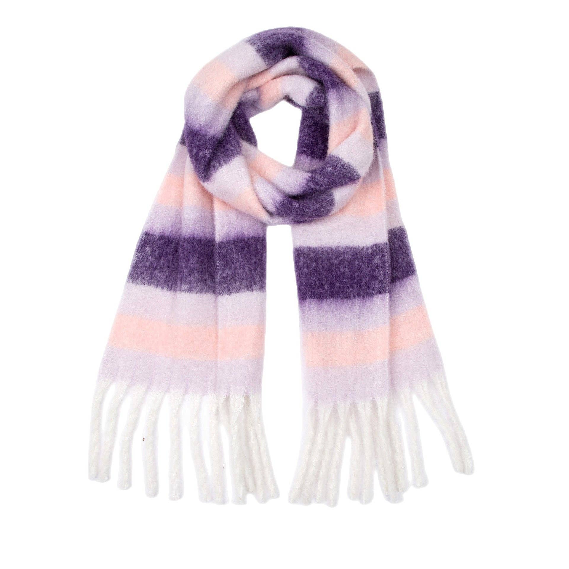 Dipped Shop - Wholesale Scarf - Women's - Coloful Plaid Tassel Scarves DPKS101224