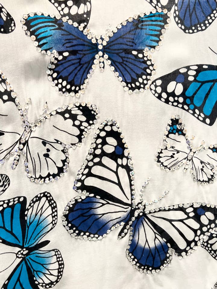 Bamboo Source Tropical Decor - Wholesale Blouse - Women's - Sequined Butterfly Summer Top/Cover Up3