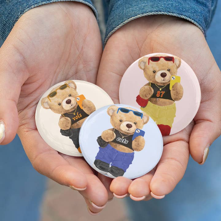 Game Day Button | Preppy College Bear | Customizable for wholesale by GameDayDrips