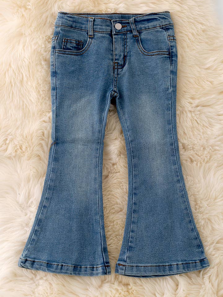 PNG50008 SOL: LT. washed bootcut pants w/ embroidered pocket for wholesale by Kids Charm Online