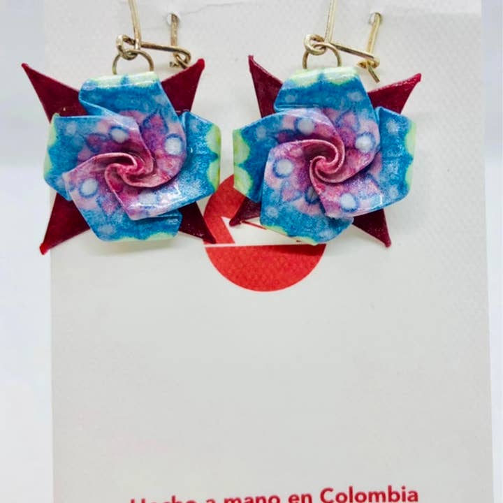 L'éco maison décoration - Wholesale Dangle Earrings - Origami flower earrings8