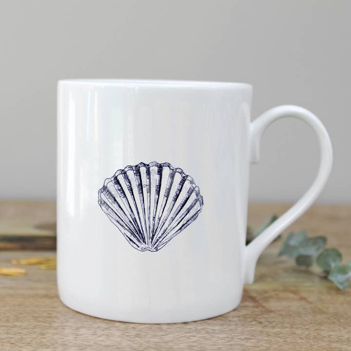 Scallop Shell Mug In A Gift Box for wholesale by Toasted Crumpet (US Duties Paid)