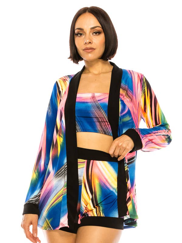 SET4661-2-TIE DYED PRINTED 3 PCS SET STYLE for wholesale by A3 Design USA