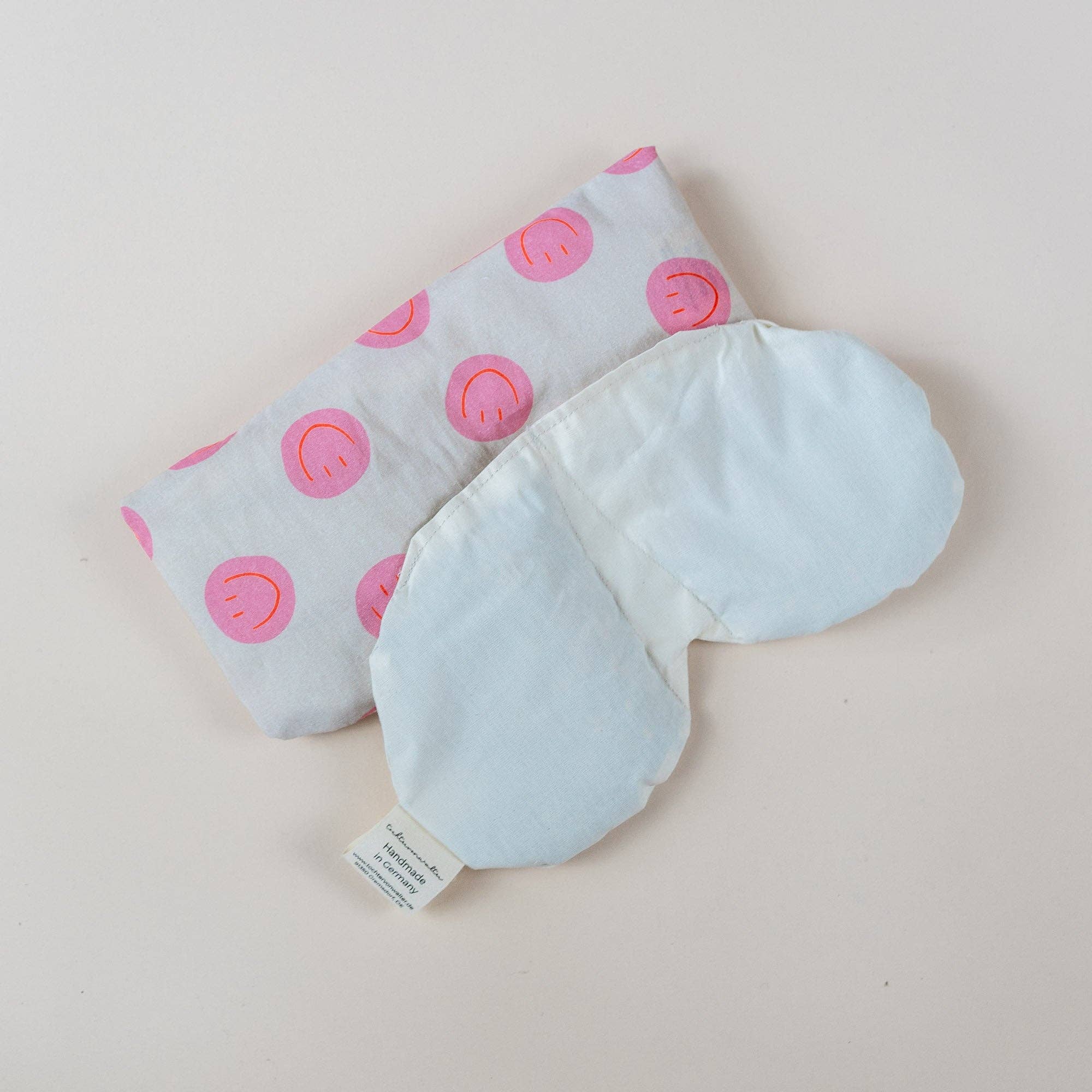 Tochter von Walter – Engroshandel Søvn-/øjenmaske – Yogaøjenpude med betræk (spelt og lavendel) Smiley Pink2
