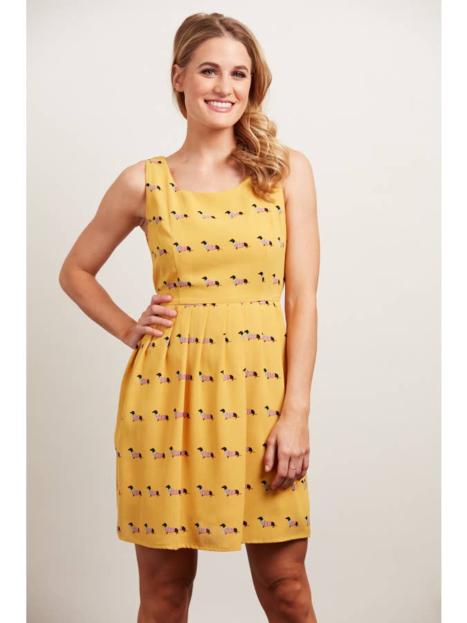 SM WARDROBE - Wholesale Dress - Women's - Wiener Dog Print Dressei1