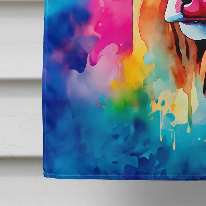 Caroline's Treasures - Venta al por mayor Bandera y manga de viento - Bandera Hippie Animal Malvi Cow House DAC40072