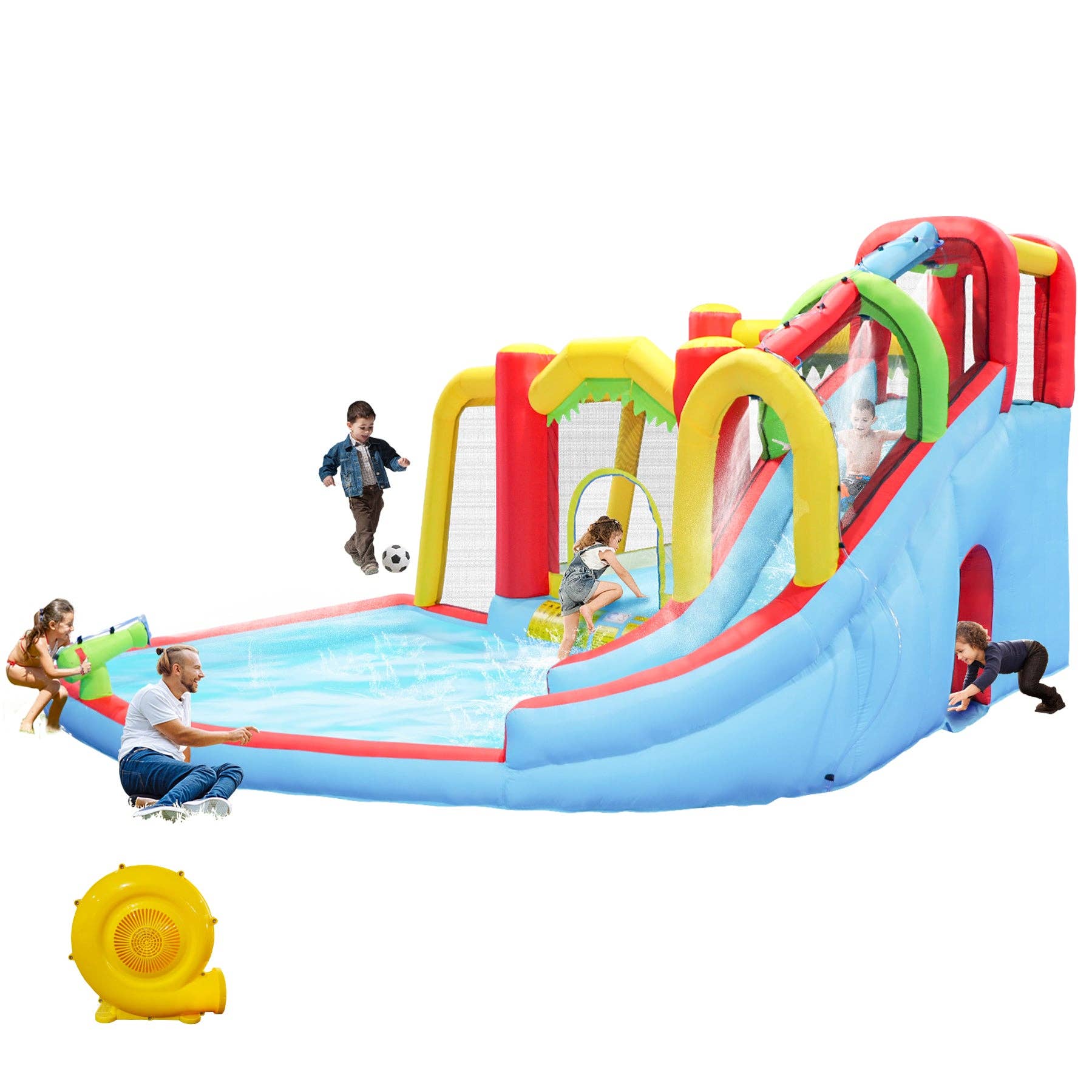 39F Inc. - Wholesale Inflatables - 7-in-1 Inflatable Water Park Bounce House – Slide, Pool 1
