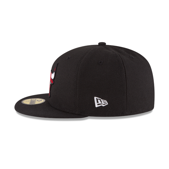 Rat City Sk8 Shop - Wholesale Flat Brim Cap - Men's - CHICAGO BULLS 59FIFTY NEW ERA RED LOGO BLACK FITTED HAT3