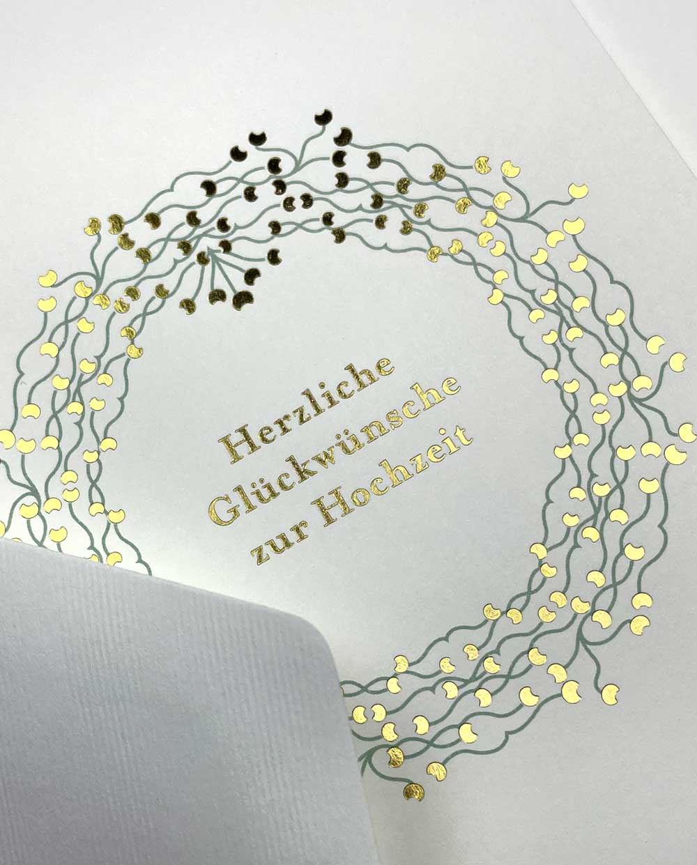 Haferkorn & Sauerbrey - Wholesale Wedding Card - Wedding Card Golden Wreath1