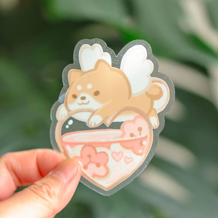 Thousand Skies - Wholesale Sticker - Vinyl Sticker (Transparent) Shiba's Blooming Heart