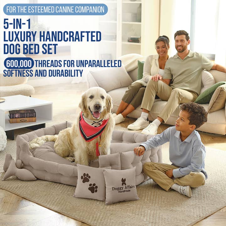 Doggy Affairs HandMade - Wholesale Pet Bed - Cat/Dog - Doggy Affairs Luxury Handcrafted 5-in-1 Dog Bed Set