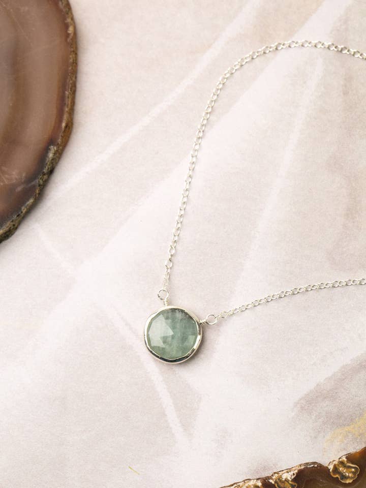 Favorites 16-18" Silver Aquamarine Simple Necklace for wholesale by Anne Vaughan Designs Jewelry