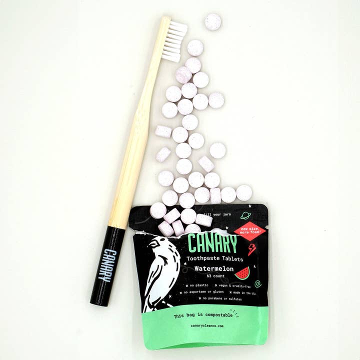 Canary Clean Products - Wholesale Toothpaste - Strawberry + Kiwi Toothpaste Tablets